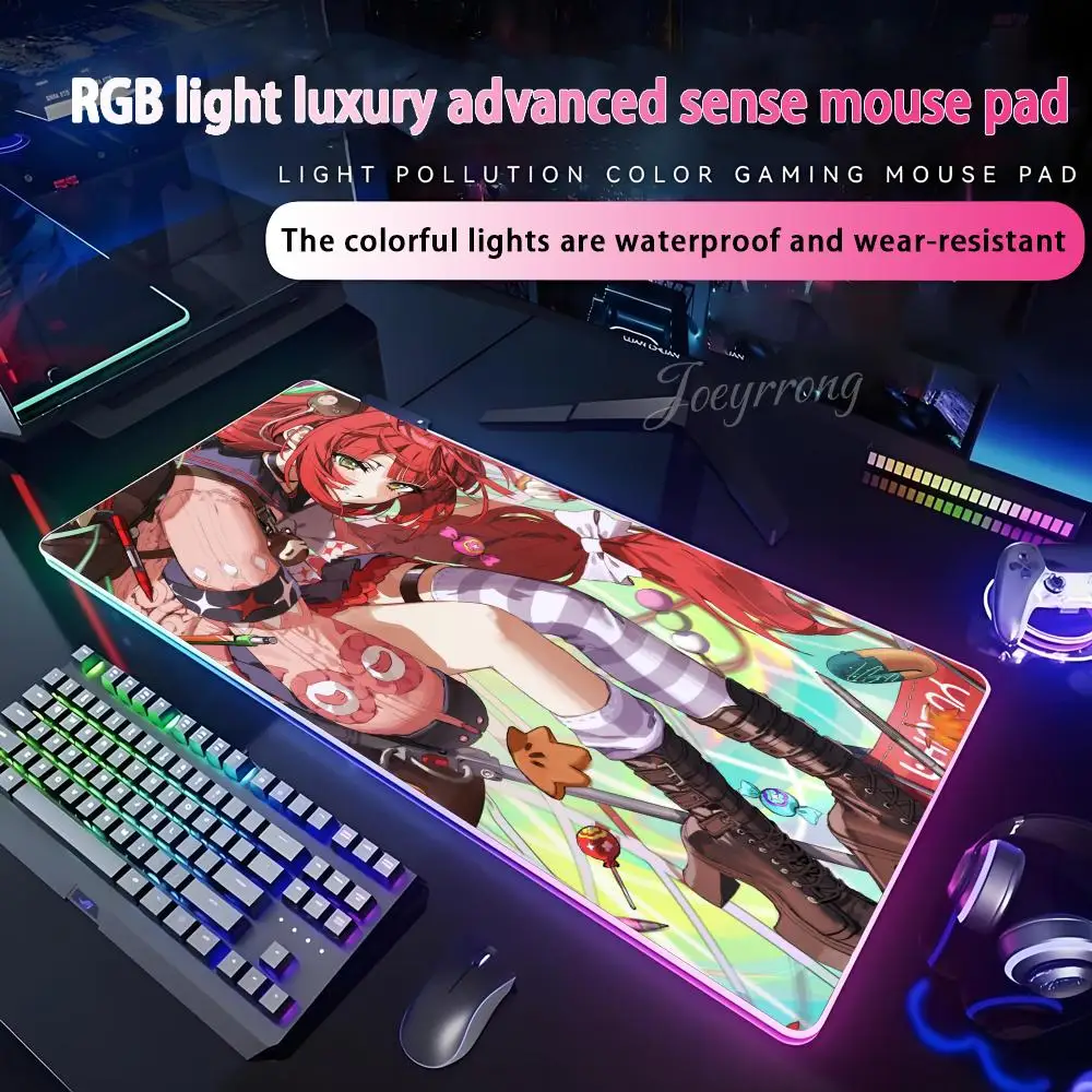 

Ukinami Yuzuha Zenless Zone Zero Mouse Pad For FPS eSports RGB Extended Gaming Keyboard LED Mats Large 1000x500mm XXL Gamer