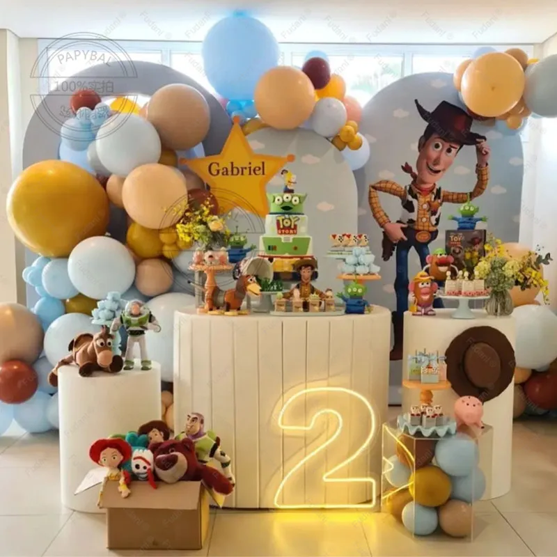 66pcs Toy Story Theme Balloons Arch Kit for Boy Story Baby Shower Decorations Kids Toy Inspired Story Birthday Party Supplies