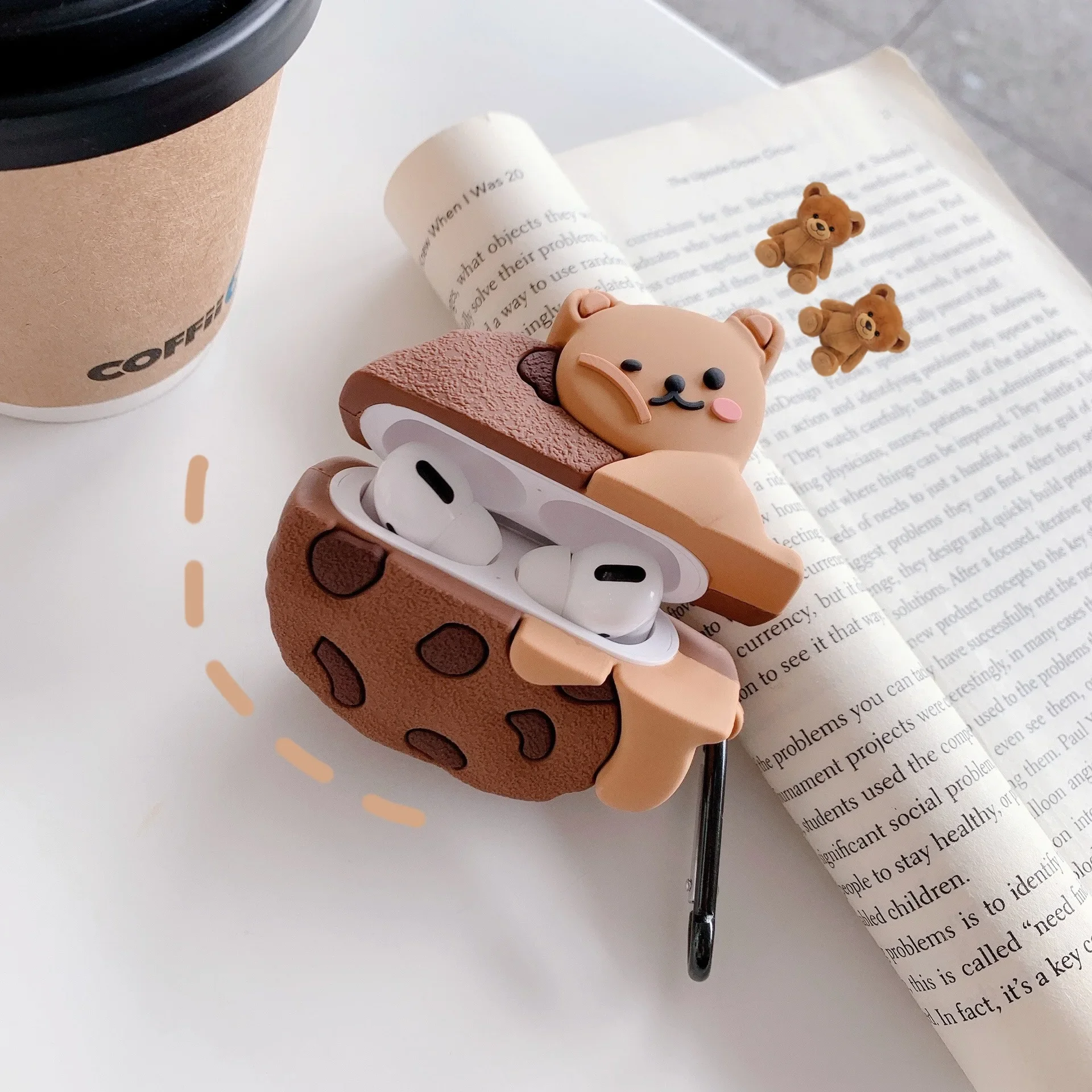 Estuche protector para AirPods, caja de carga con dibujos animados, para auriculares inalámbricos, galletas, Airpods Pro