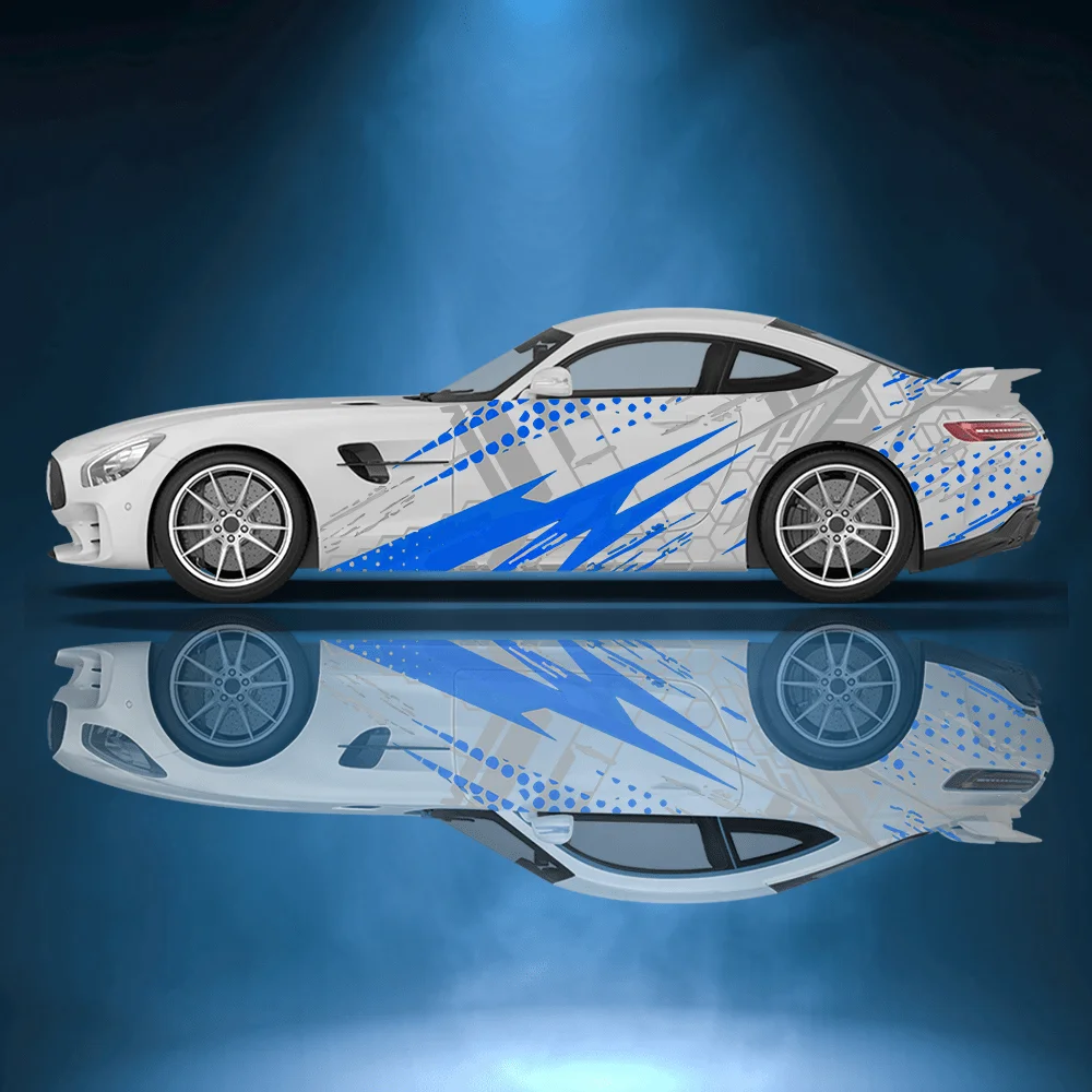 

Красочные шестигранные линии, автомобильные виниловые наклейки, самоклеящаяся наклейка из ПВХ, подходит для грузовиков, внедорожников, украшения, автоаксессуары, подарок