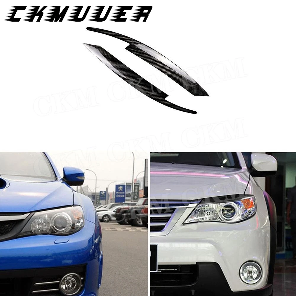 

CKMUUER углеродное волокно для Subaru WRX 10th 2008-2011, передний бампер, фары, отделка для бровей, век, наклейка, аксессуар для Bodykit