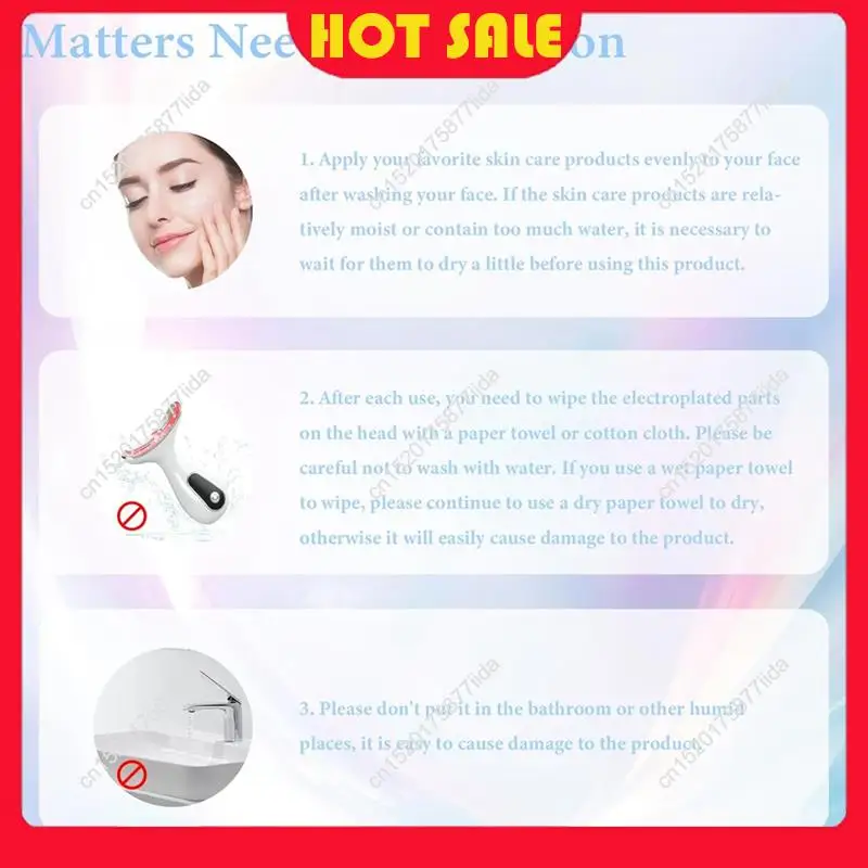 Oferta caliente-masajeador facial dispositivo de estiramiento facial de 7 colores para masaje facial y de cuello con 113 ° Varita multifuncional F & Vibration & Clean