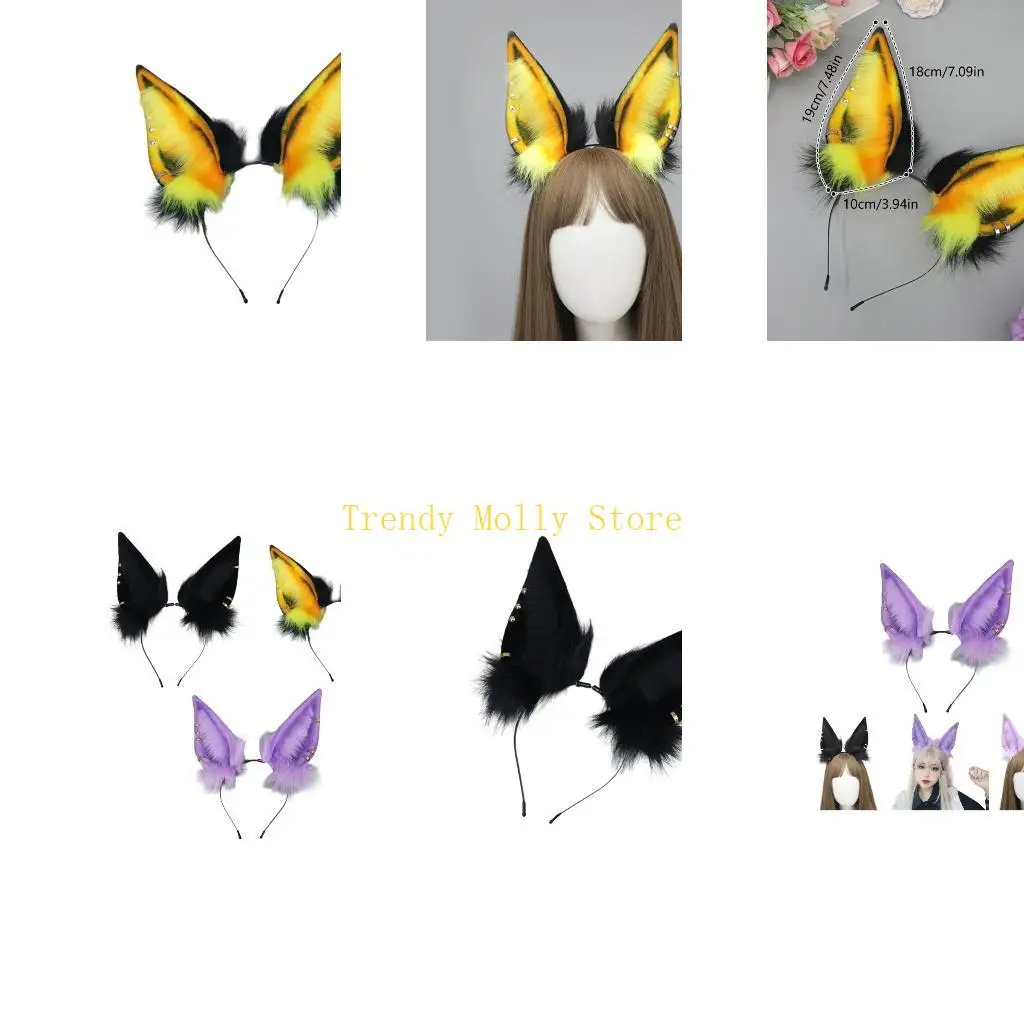 

N5KB Artificial Ear Hairband Anime Headband Women Comics Show Hairhoop