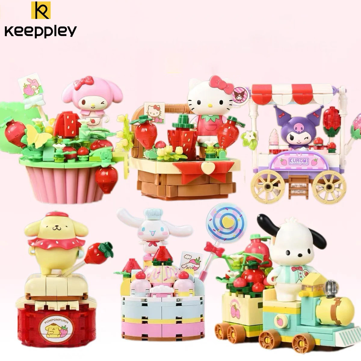 Blocs de construction Keeppley Sanrio Kuromi Hello Kitty Cinnamoroll Pochacco My Melody Modèle 3D Mini briques Jouet pour cadeau d'anniversaire