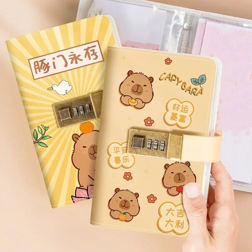 Capivara panda 100 envelopes desafio à prova d'água grande capacidade economia fichário bloqueio de senha mini fichário desafio de economia de dinheiro