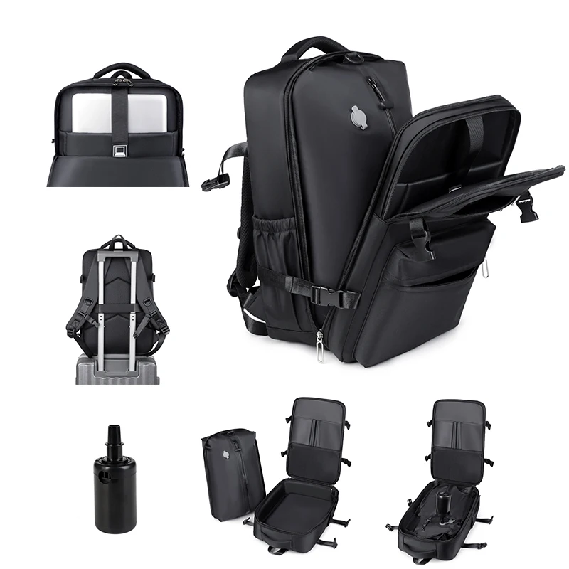Heren reisrugzak vacuümcompressie laptoprugzak Uitgebreide schoolrugzak met grote capaciteit Wandelen Zakelijke rugzak