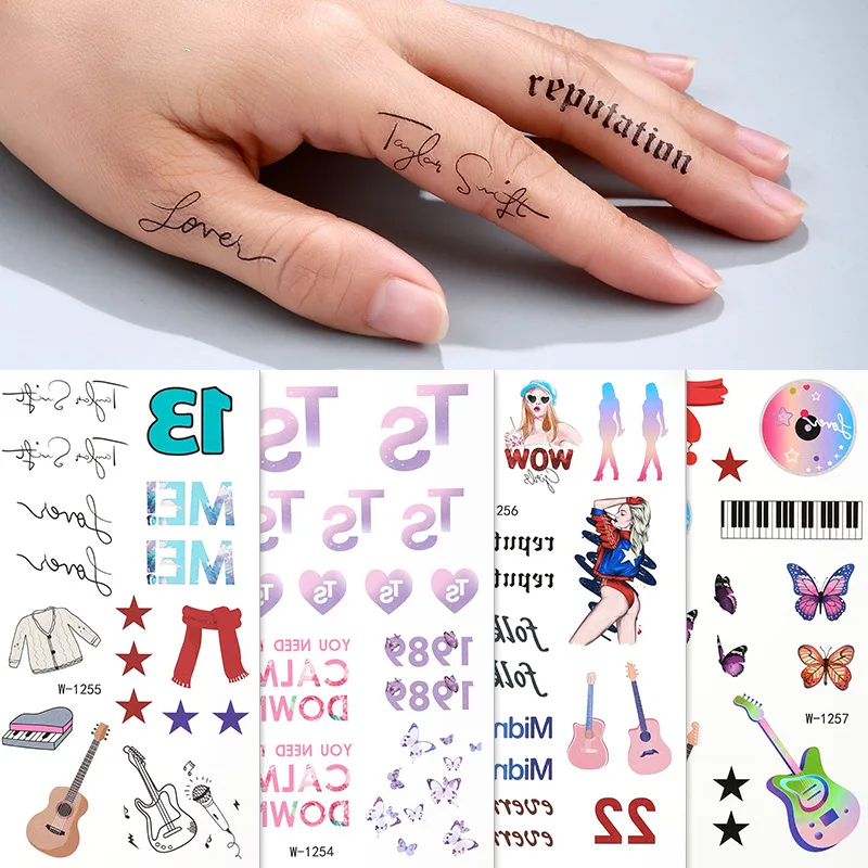 

2025 Cartoon Tattoo Sticker Waterproof English Temporary Tattoo Sticker