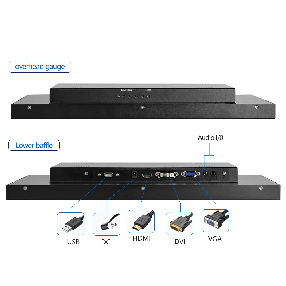 ZJZ Customization Industriemonitor 19-Zoll-robustes Display Kapazitiver Touchscreen-Monitor Eingebetteter kapazitiver Touchpanel-PC