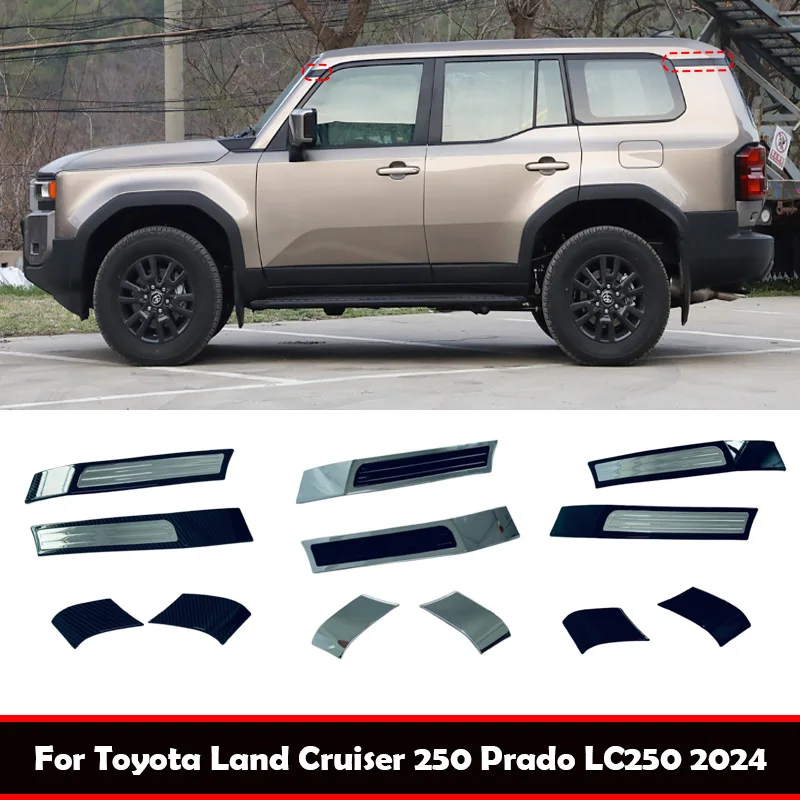 For Toyota Land Cruiser 250 Prado LC250 2024 Front Rear Window A Pillar C Pillar Trim Protection Decal Car Exterior Accessories