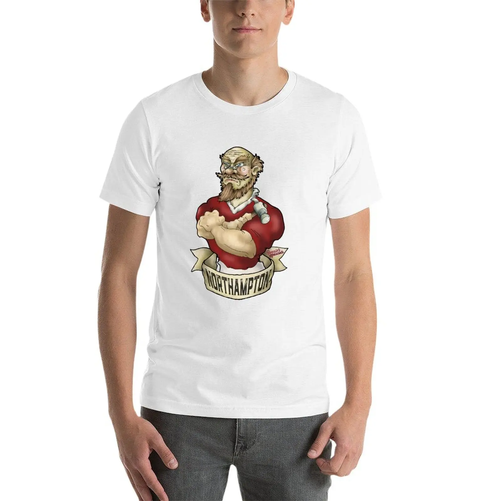 تي شيرت Northampton Town Cobbler Mascot تي شيرت مع مطبوعات تي شيرت رجالي تي شيرت للرجال