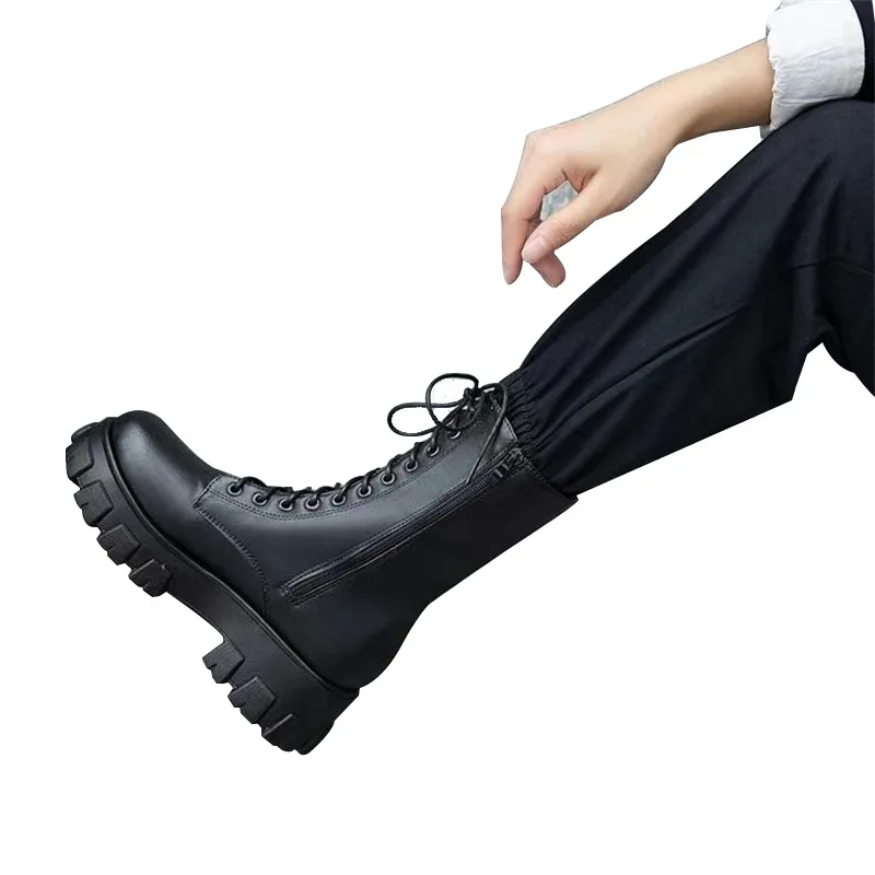 British style high top women's shoes 2026  spring and autumn thick soled women's shoes women's midsole short boots view 5
