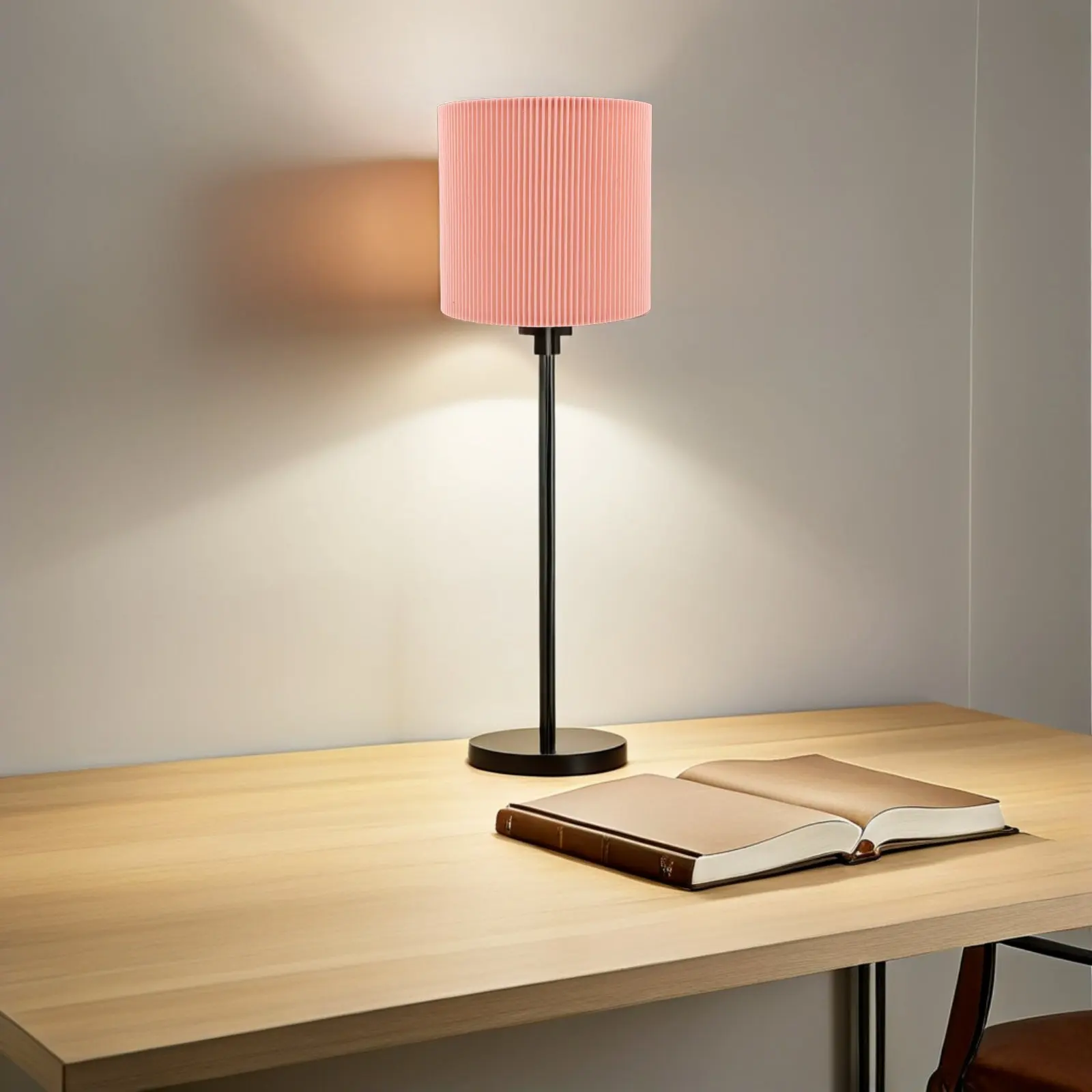 Pink Fabric Bell Lampshade Small Cloth Table Lamp Cover for Bedside Nightstand Bedroom Living Room Decor