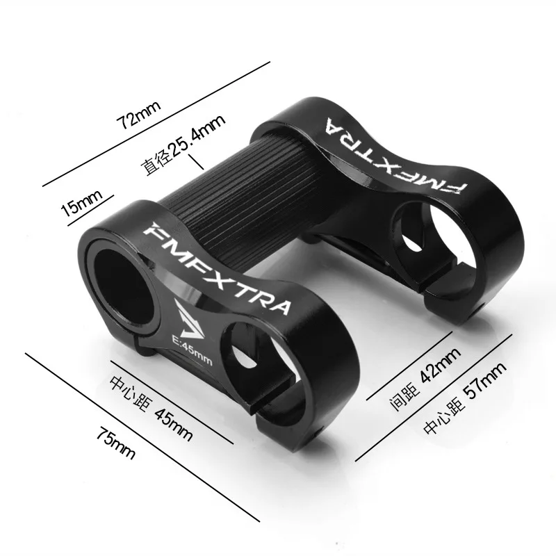 Folding Bike Adjustable Double Stem, 25.4mm Ultra Light CNC Aluminum Dual Riser, LP Bicycle Handlebar Stem Cycling Spare Parts