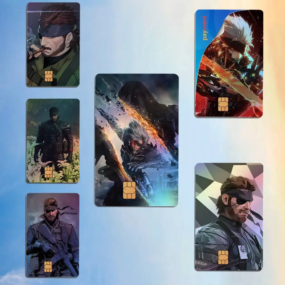

Raiden Solid Snake Metal Gear Laser luster Bank Credit Cards Bus Pass Stickers Cool Decoration Waterproof 4PCS Card Protective