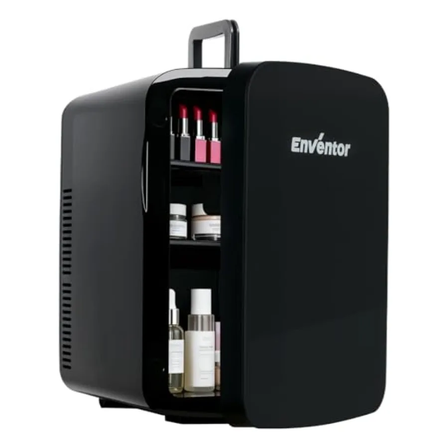 

Мини-холодильник для косметики 15 л, компактный, с питанием от сети переменного тока и постоянного тока, охлаждение/нагрев, для спальни, косметики, макияжа, автомобиля, офиса, черный