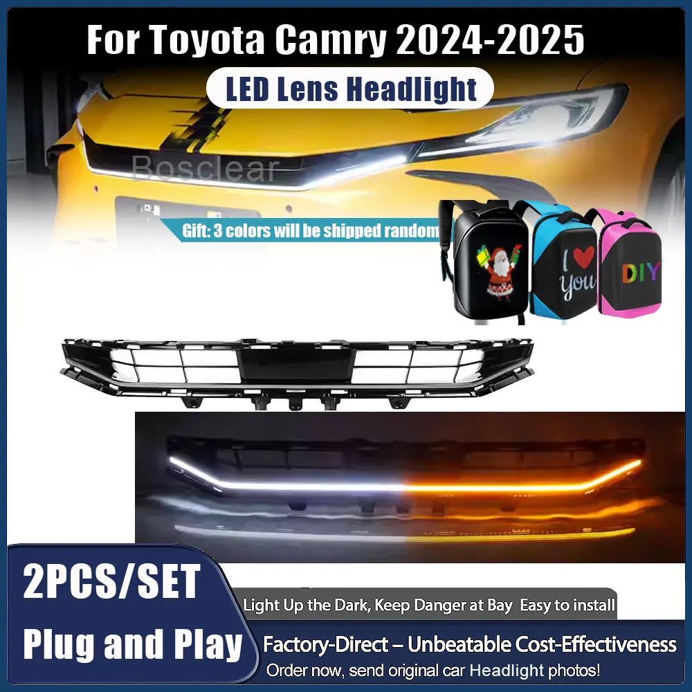 

LED Through Light Front Grille for Toyota Camry 9th Generation 2024 2025 Connection Light Flow Running Exterior Auto Accessory