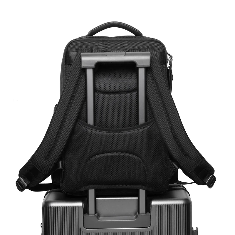 2026 High Quality Nylon Men's Backpack Waterproof Business 15.6 Inch Computer Bag Ballistic schoolbag Soft Handle 180 degrees view 6