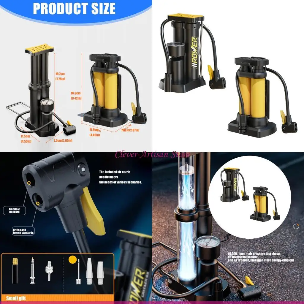 

E06B Портативный велосипедный насос высокого давления 150PSI/170PSI, ручной насос для шин
