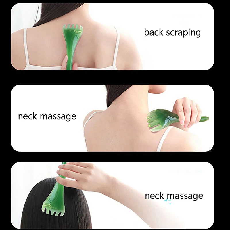 Gua Sha-masajeador de cuero cabelludo para cuerpo, cuello, pierna, cabeza, punto de acupuntura, herramienta de masaje, 1 unidad