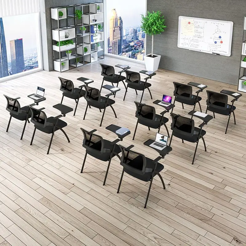 Folding Training  Writing Board Integrated Desks and Chairs Conference Room Chair with Table Board7Shipped Within Days