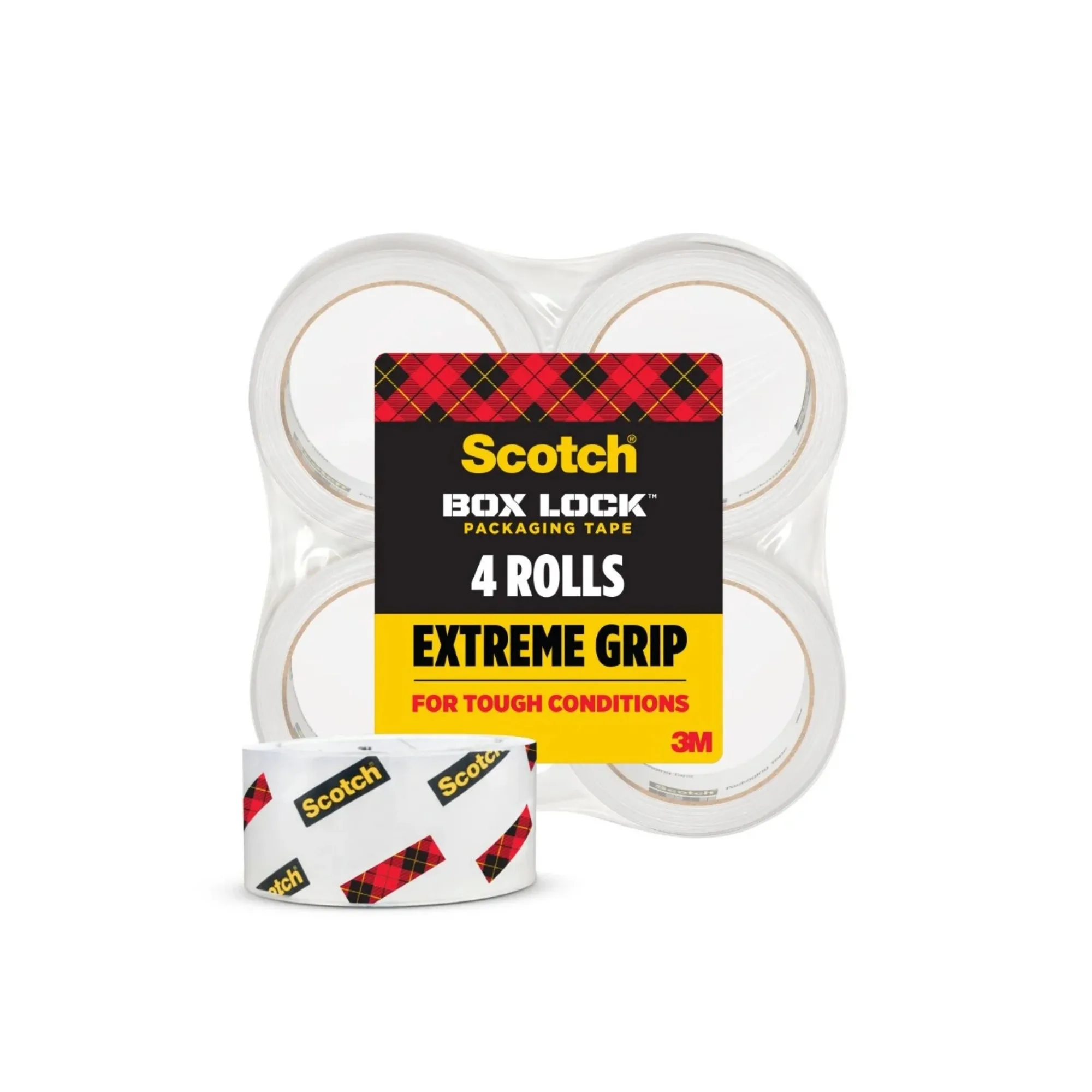 

Packaging Tape, Clear, 1.88 in. x 54.6 yd, 4 Rolls
