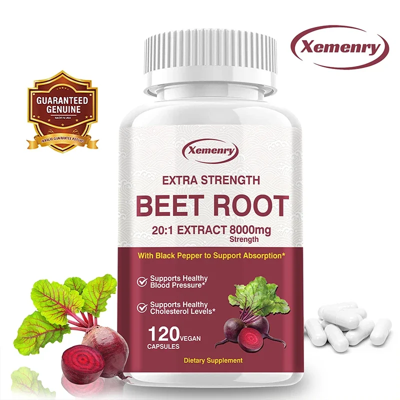 

Beet Root Capsules - Supports Blood Pressure, Athletic Performance, Digestive, Immune System