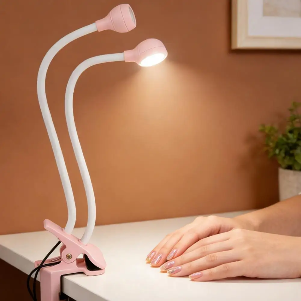 

Professional LED Nail Lamp Double-Headed with Clip for Gel Nails Manicure 360 Degree Dryer Curing Light for Home DIY Salon