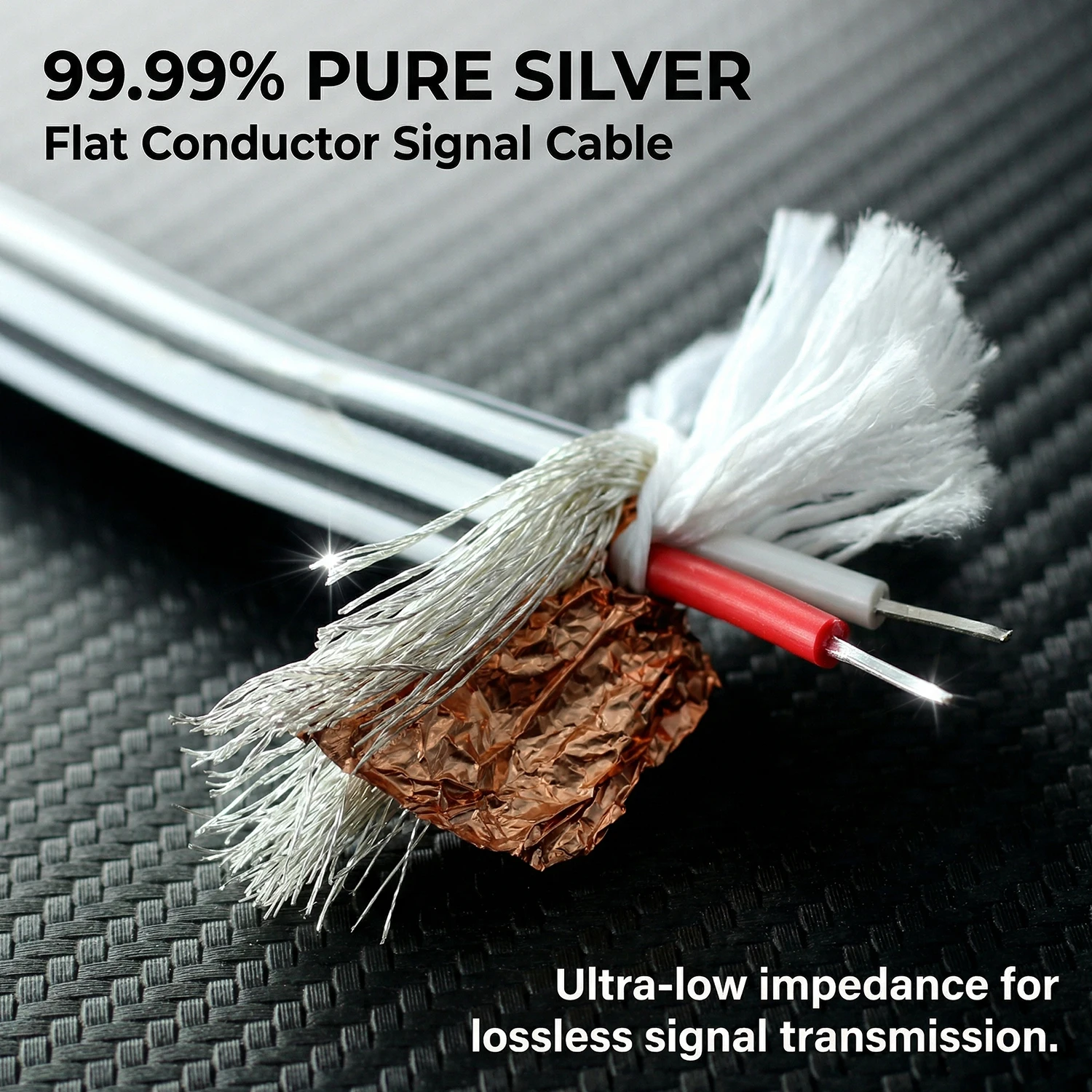 99,99% Reines Silber 2-Adriges Flachkabel 11mm HIFI XSSH AUDIO Abgeschirmtes Kabel Verstärker CD DIY Ag Verbindungskabel Audiokabel – Detail 3
