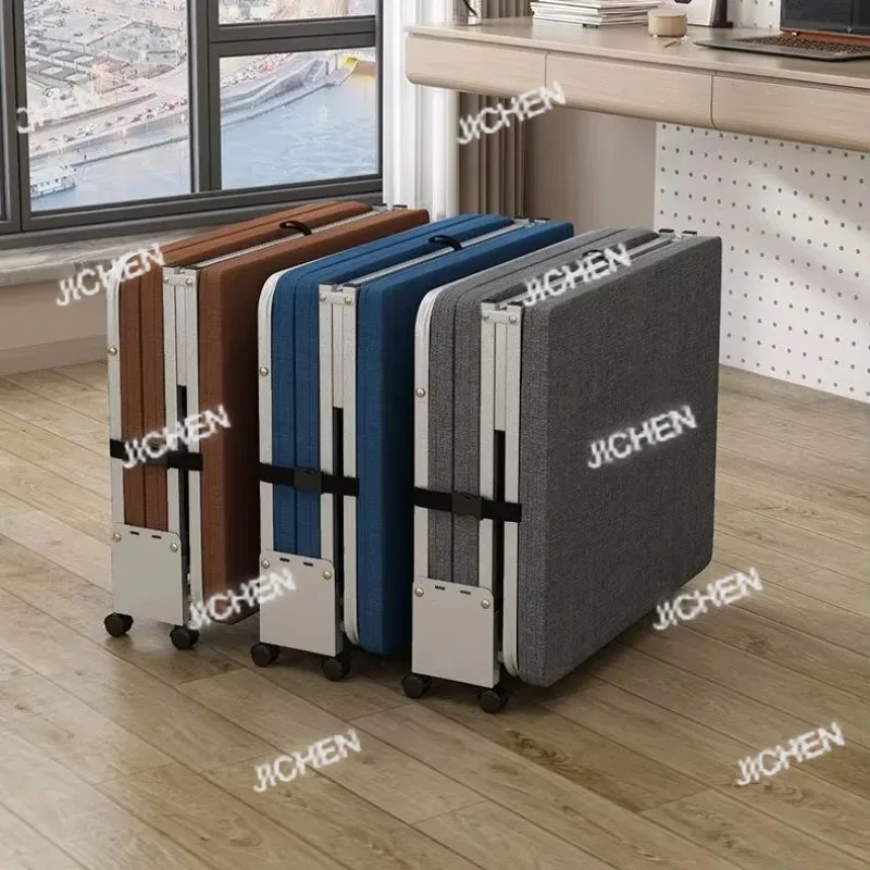 

Folding Single Bed Metal Frame Camping Adjustable Portable Fold Bed Hardboard Tri-folding Beds with Mattress Раскладушка Кровать