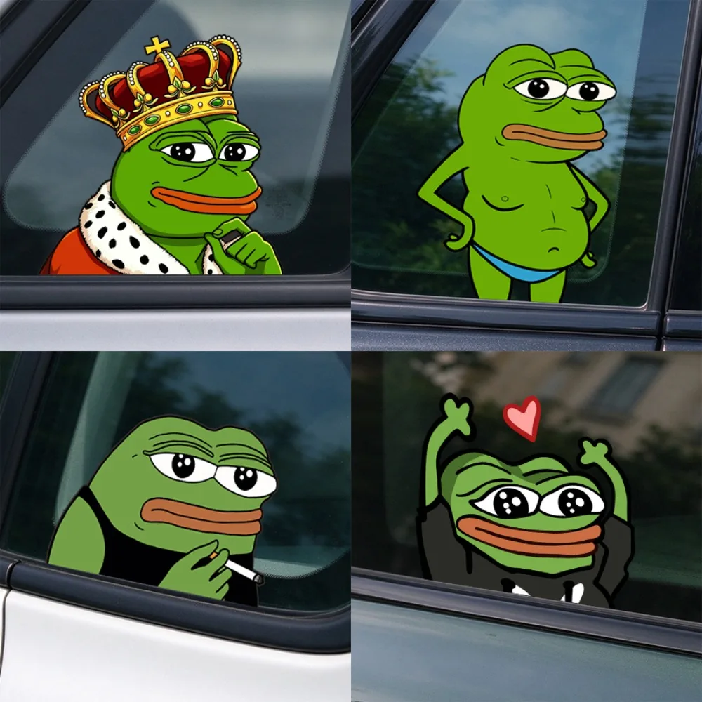 1 PIECE Pepe Sad Frog Car Window Sticker - Funny Expression Pack - Furniture Decoration - Decorative Sticker