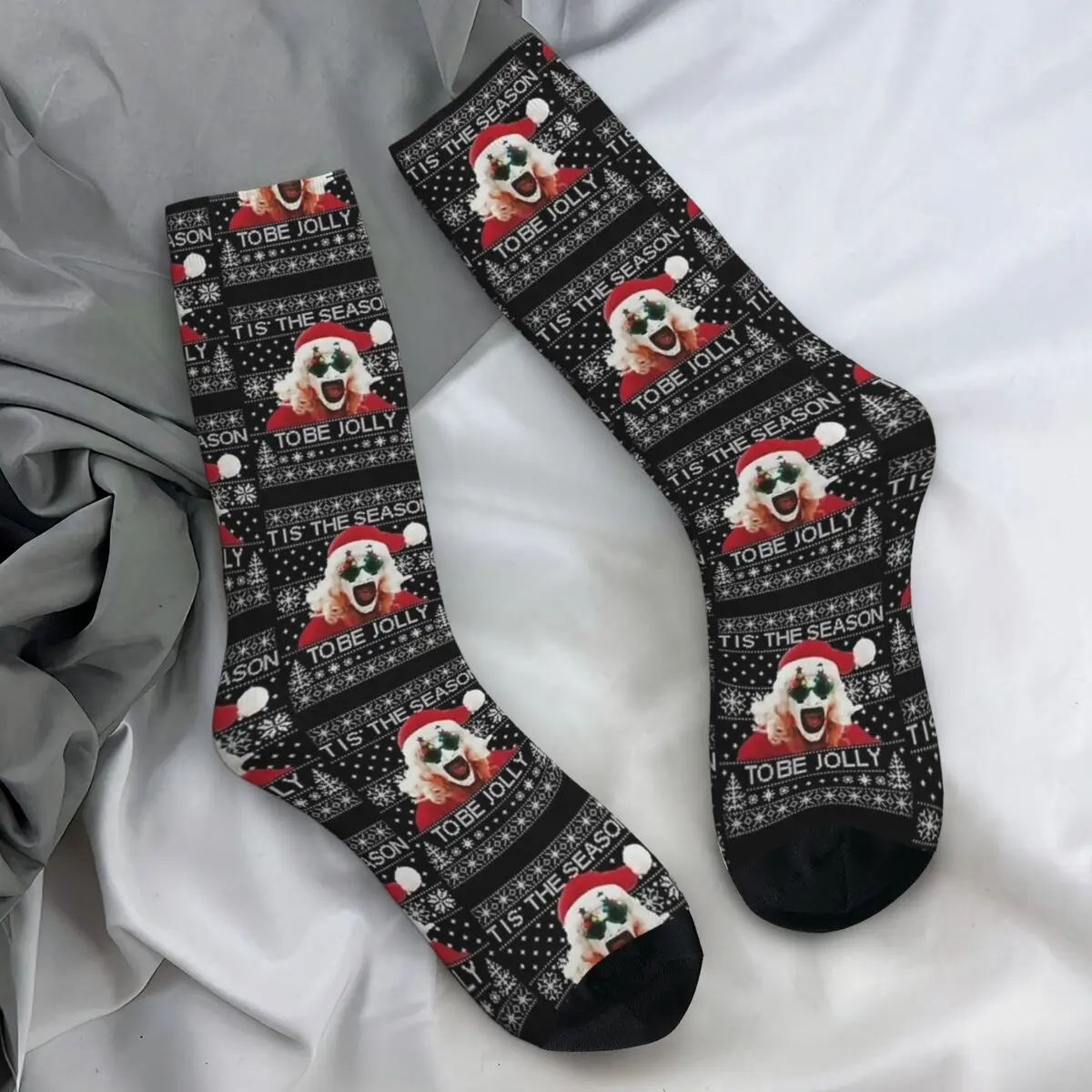 Terrifier 3 Santa Christmas Socks Autumn Film Stockings Gothic Men Medium Soft Socks Pattern Climbing Anti Skid Socks