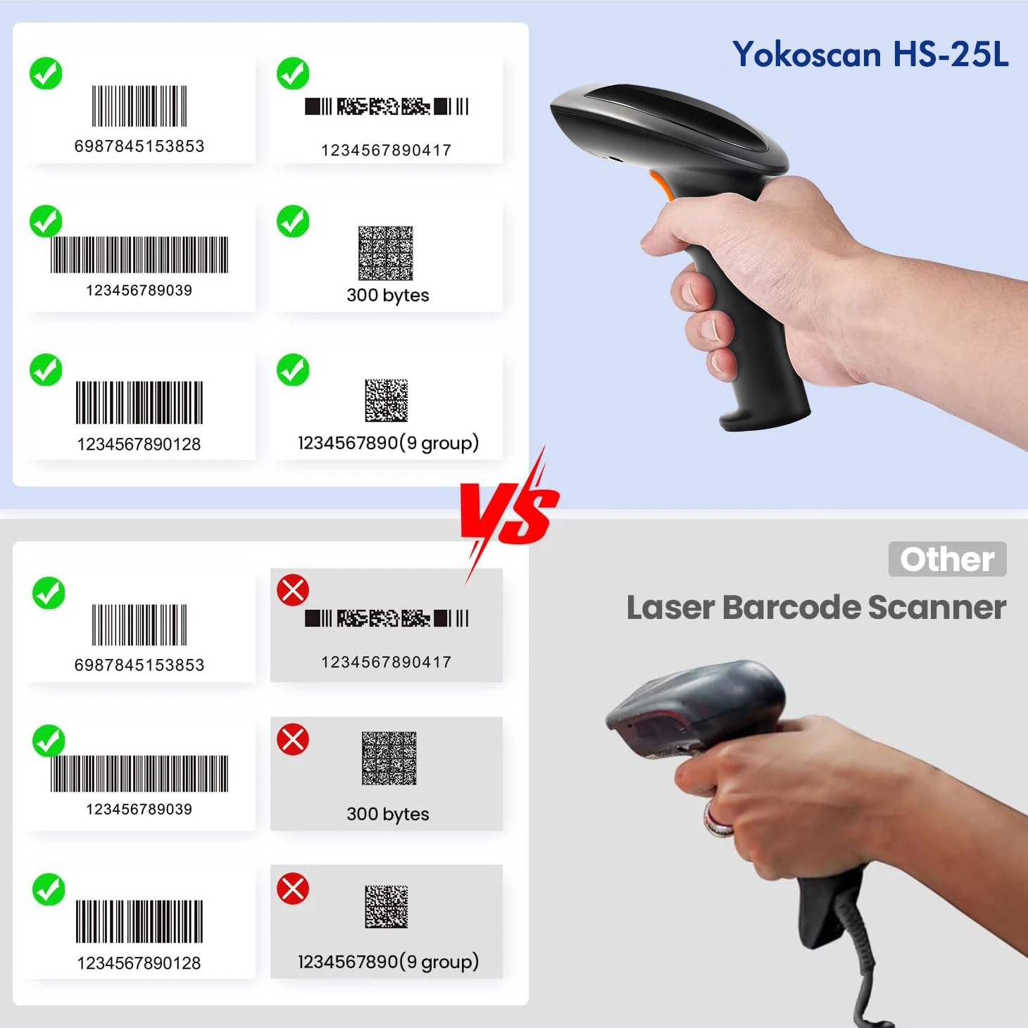 New Arrival HS-25 2D 1D Wired Bar Code QR Code Scanner Reader USB Interface