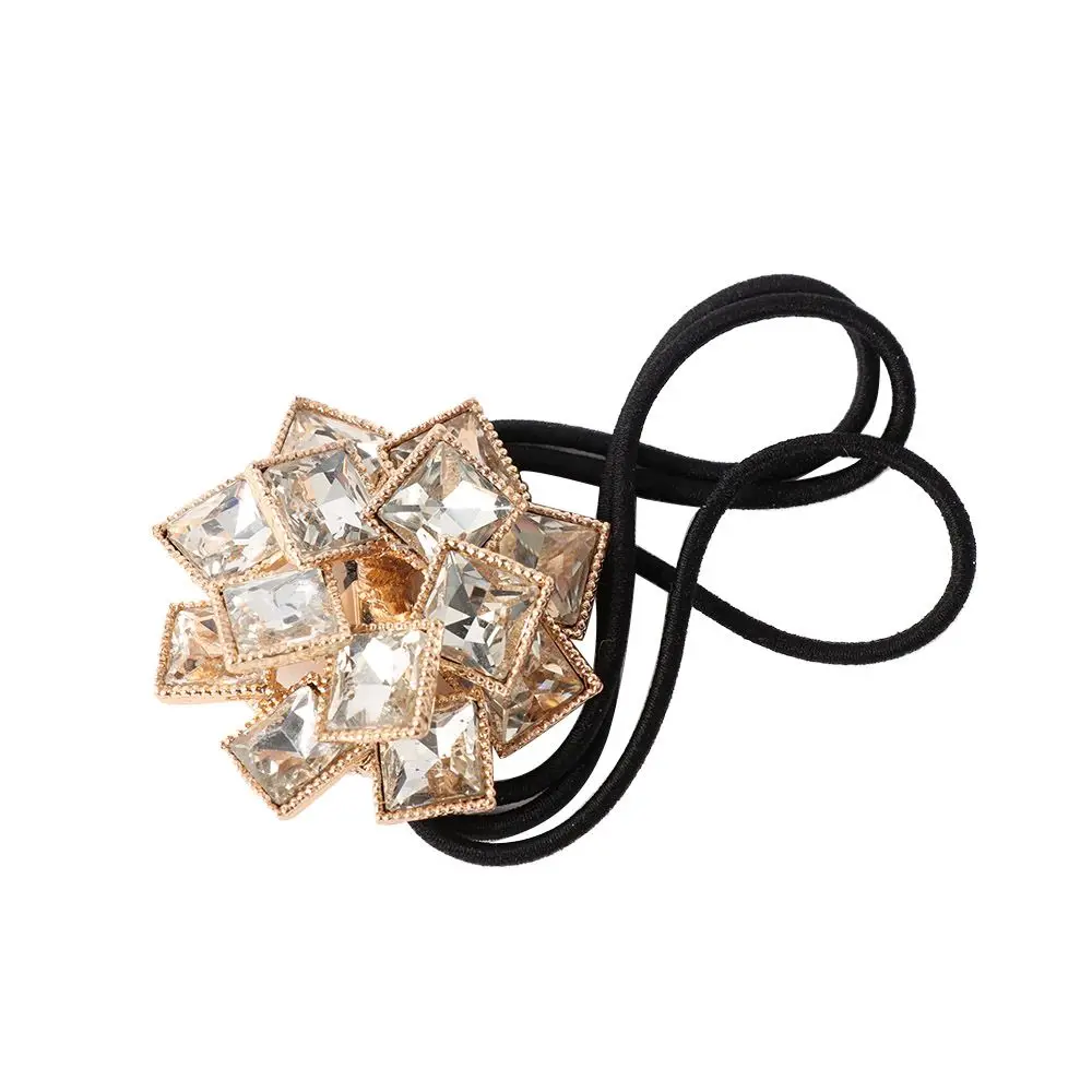 Exquisite Temperament Rhinestone Korean style Simple Headwear Alloy Crystal Hair Rope Hair Rubber Band