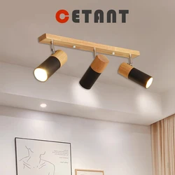 Wood Ceiling Light Rotatable Decorate Spotlight Indoor Lighting For Living Room Study Foyer Entryance Cloakroom Bedroom LED Lamp