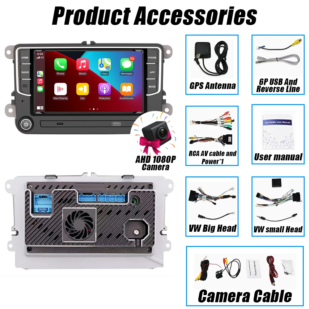 

Carplay Car Stereo Radio7“ for SKODA Fabia 2007-2013 Touchscreen Multimedia Navigation System with Bluetooth And USB Support