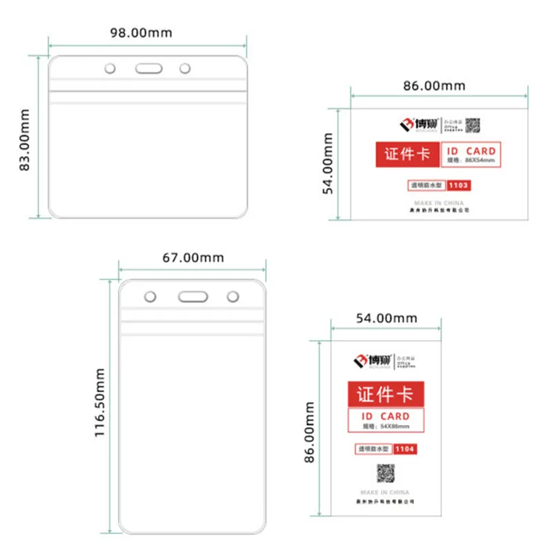 Porte-badge transparent avec étiquette d'identification, porte-carte de travail du personnel, étui rétractable, clip de permis de travail, manchon souple pour bobine de badge