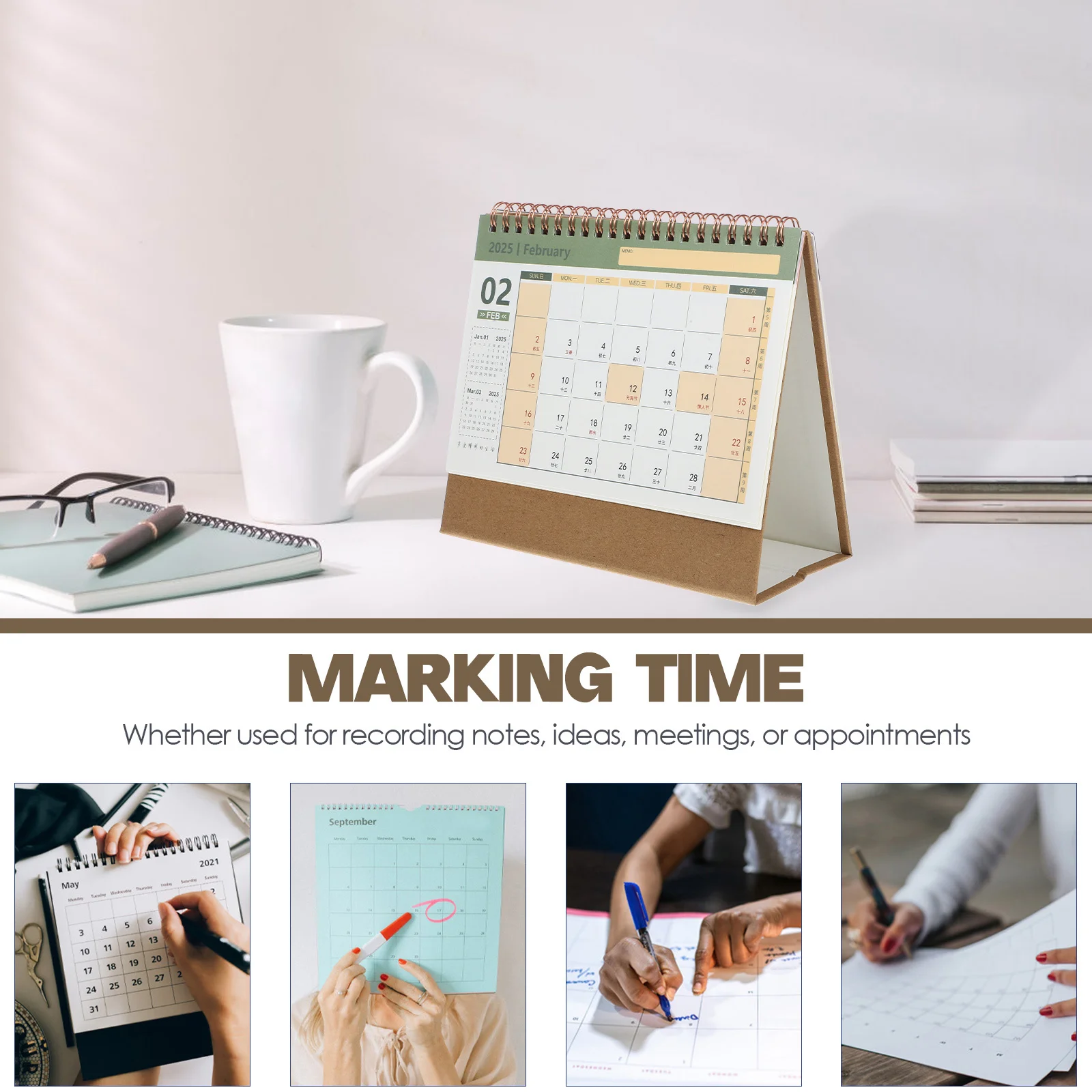

Small Desk Standing Table Calendar For Daily Use Noting Month Organizer Office Supply Decorative Desktop Calendar Home Office