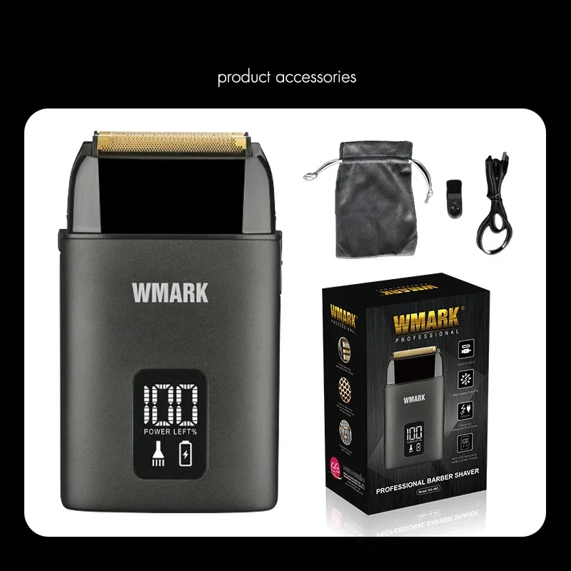 WMARK NG-983 Barber Shaver Shaper Electric Shaver Beard USB Electric Razor For Oil Head Shaving Machine Push White, 8100RPM