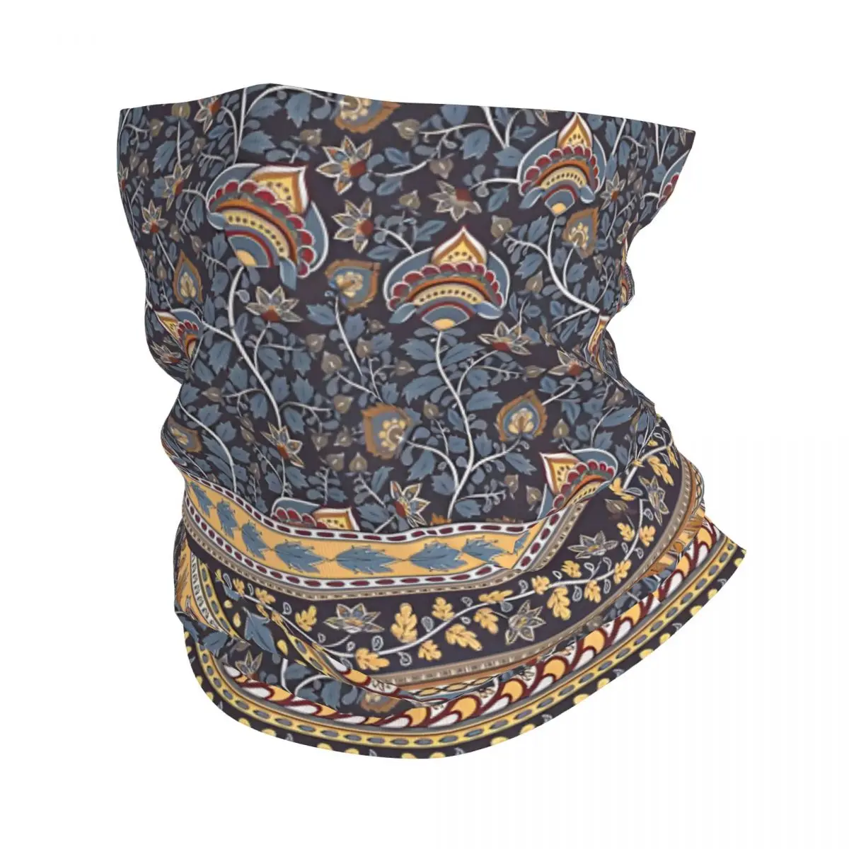 Floral Kalamkari Thin Bandana Neck Gaiter Wrap Scarf Headband Neck Cover