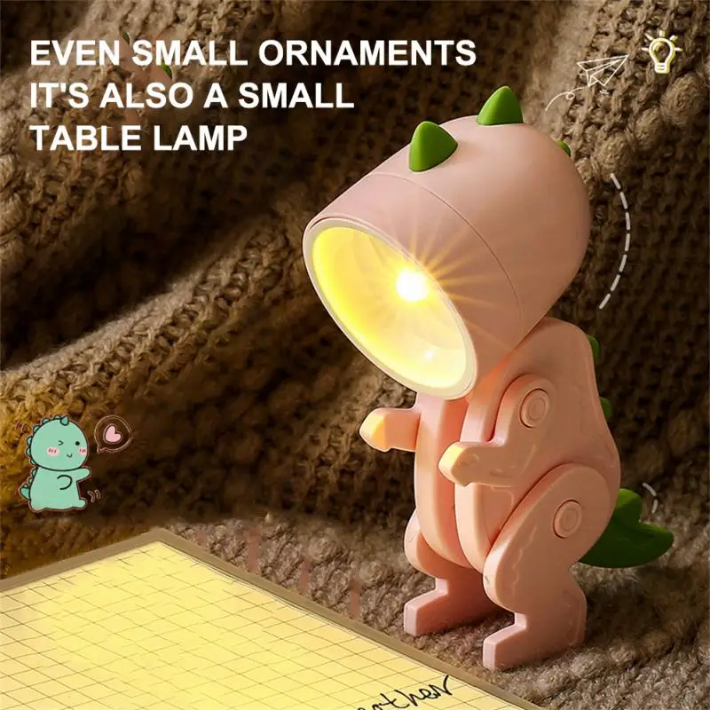 Mini Night Light LED Cartoon Cute Dinosaur Desk Lamp Desktop Ornament Bedside Bedroom Table Lights Children Boy Holiday Gifts