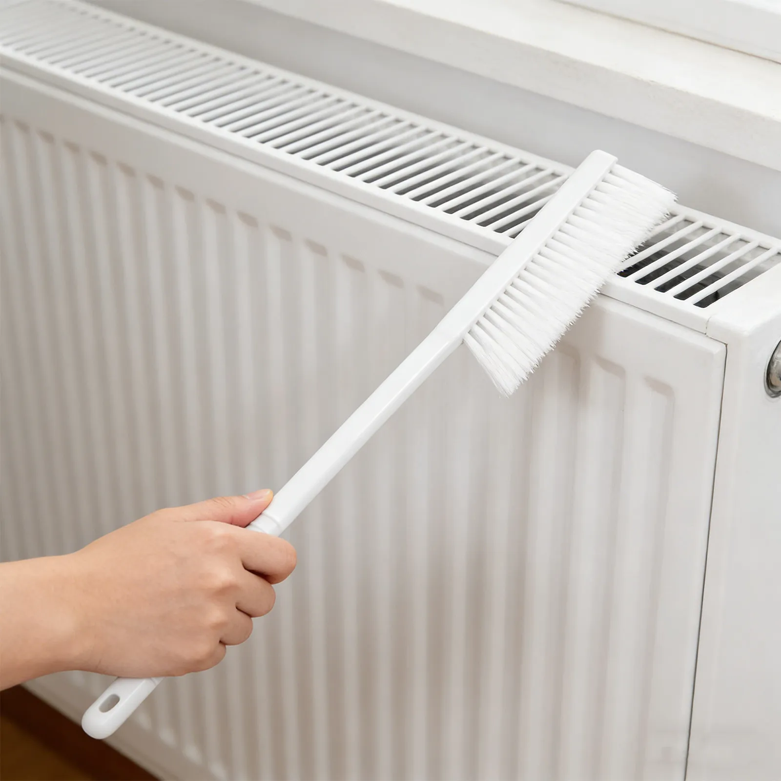 Narrow Radiator Gap Cleaning Brush Long Handle Soft Bristles Dust Remover Radiator Fins Baseboard Heating Vent Cleaner