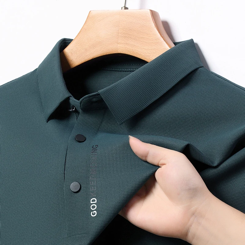 

Осенний новый продукт: мужской легкий роскошный топ с длинными рукавами и откидным воротником высокого качества, повседневная модная рубашка-поло