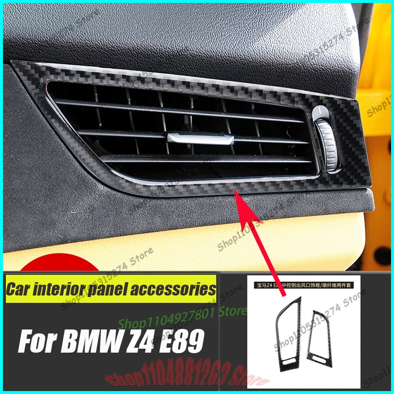Suitable for BMW Z4E89 2009-2016 Front Center Console Side Air Outlet Frame Real Carbon Fiber Decorative Sticker