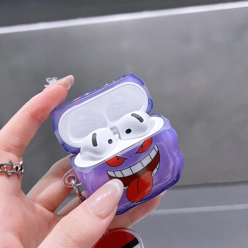 حافظة Pikachu Gengar ثلاثية الأبعاد لأجهزة Airpods Pro 2 4 3 2 1 Pro2 لطيف الكرتون واقية سماعة غطاء سيليكون لأجهزة Airpods 1/2/3/4/Pro