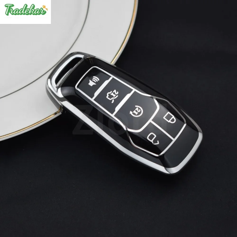 

Чехол для дистанционного ключа автомобиля для Ford Edge Mondeo Mustang, новый ТПУ, 5-кнопочный чехол для ключа автомобиля, чехол для ключа автомобиля