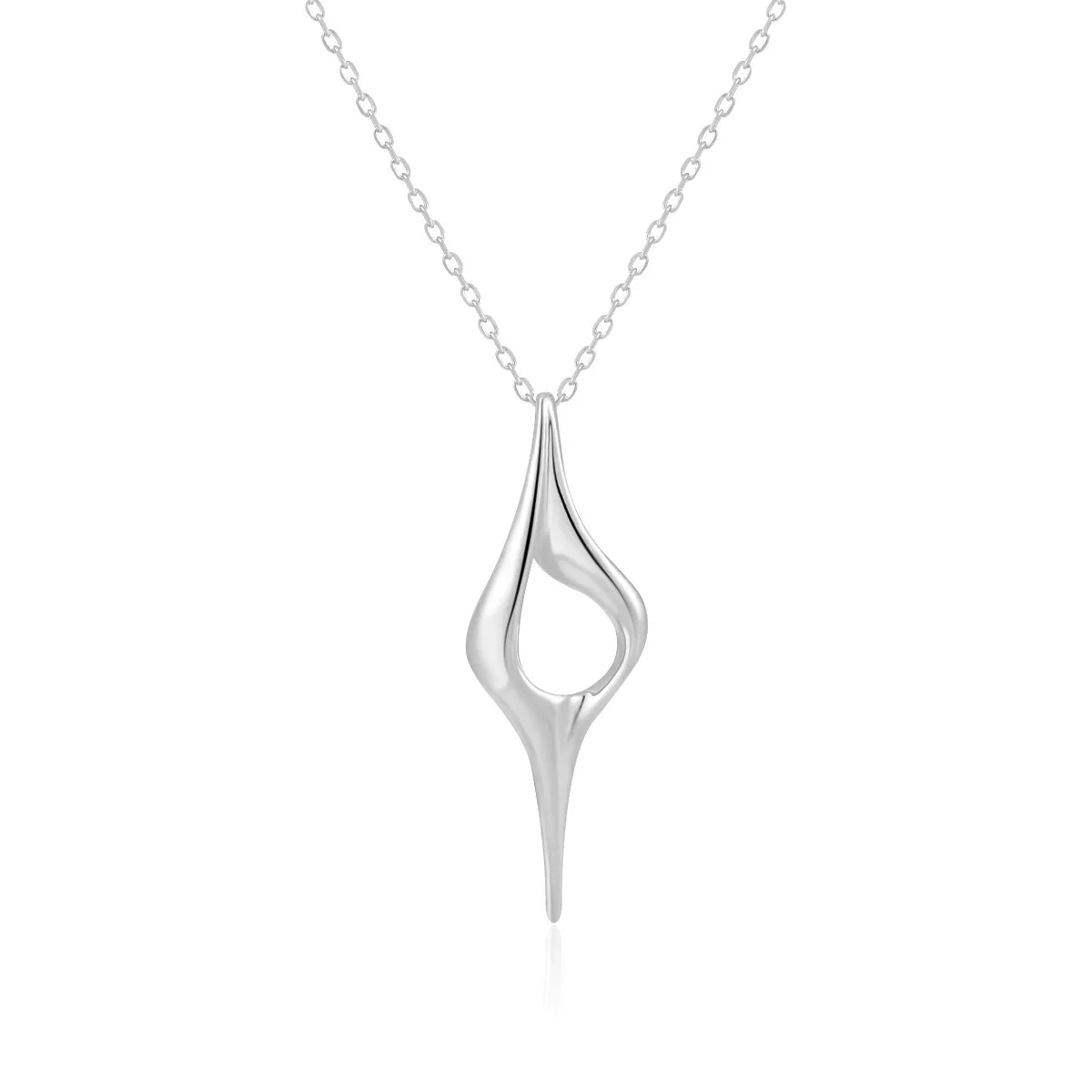 

[Cciris.Com] S925 Silver Irregular Teardrop Necklace Japan Minimalist Hypoallergenic Wholesale Dainty Layering Jewelry for Women
