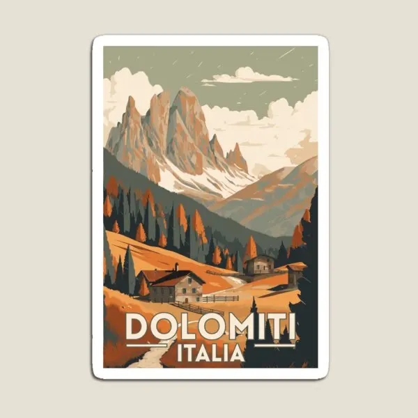 The Dolomites Italia Retro Vintage imán de viaje refrigerador para organizador de nevera lindo soporte magnético niños pegatinas juguete hogar