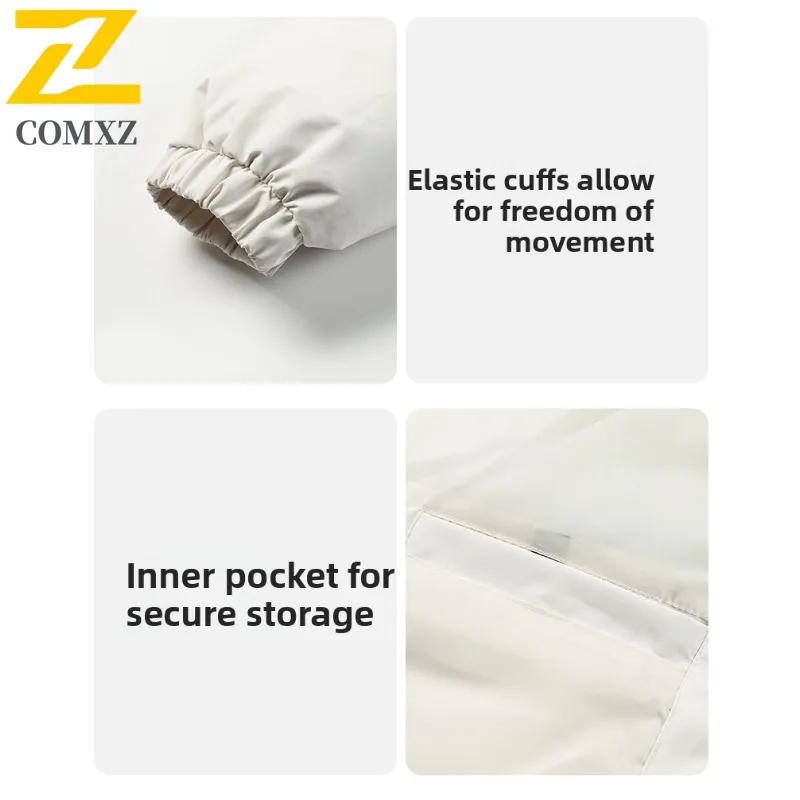 COMXZ 2025 رجل القطن وسادة مبطنة الشتاء سميكة الدافئة الوقوف طوق معطف فضفاض حجم كبير للجنسين ملابس خارجية عبر الحدود رائجة البيع