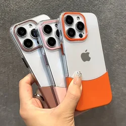 2 in 1 Titanium Gray Splice Ultra-thin Series Phone Case for IPhone 16 15 Pro Max Plus for Apple Shockproof Protect Hard Cover