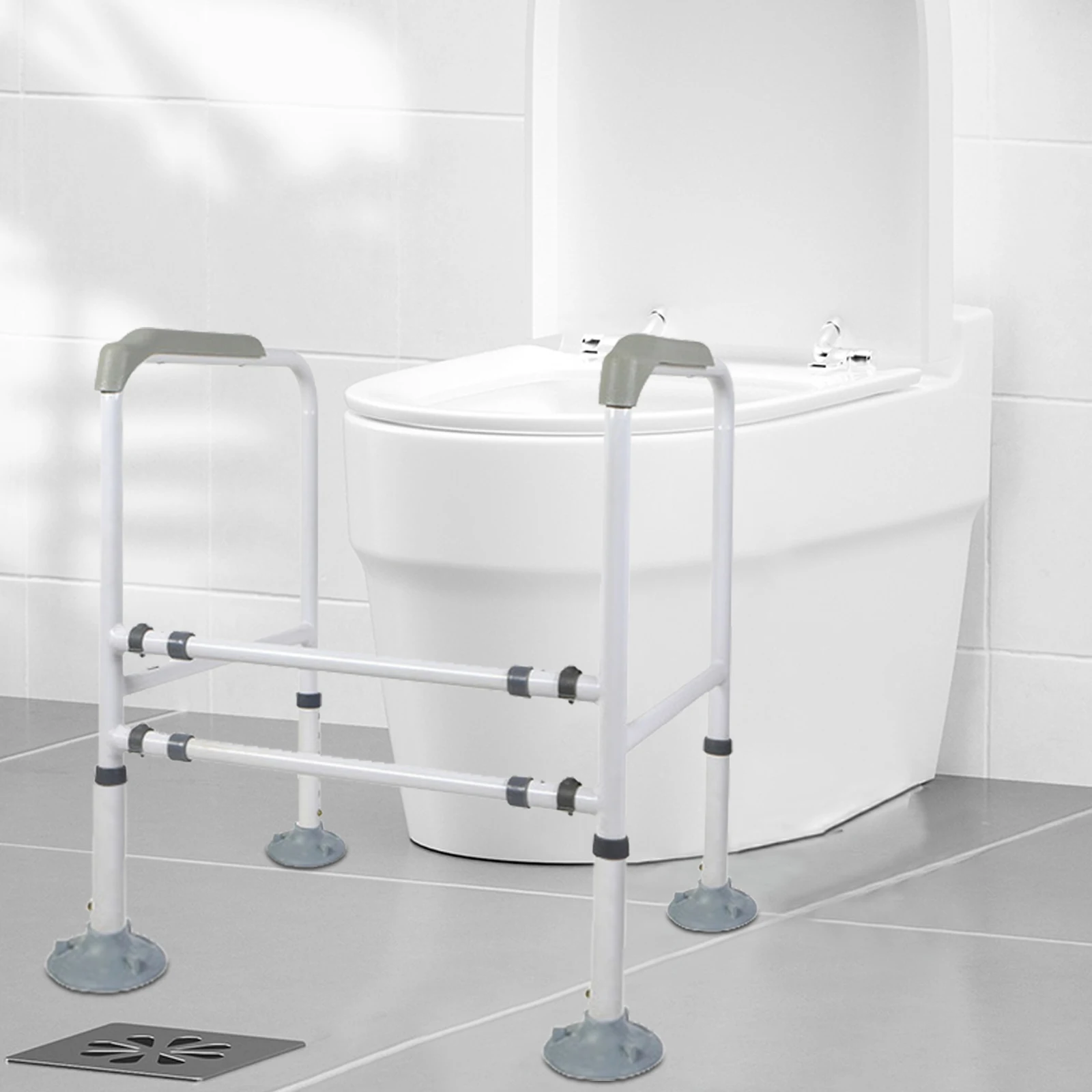 

Comfortable Rubber Toilet Rail Feet Anti Cup Toilet Handle Foot Pad Shower Chair Feet Toilet Supplies